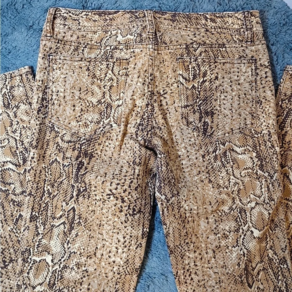 Tory Burch Super Skinny Snakeskin Print Jeans Size 29 Stretch Designer Denim